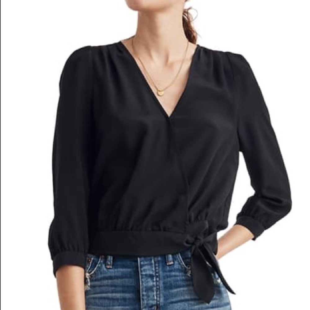 NWOT Madewell Silk Wrap Top